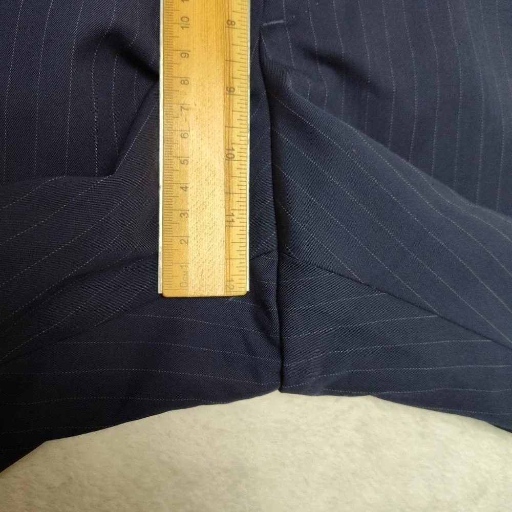 Banana Republic Pants Men 34x32 Blue Striped Marzotto 130s Wool Dress Slack HOLE